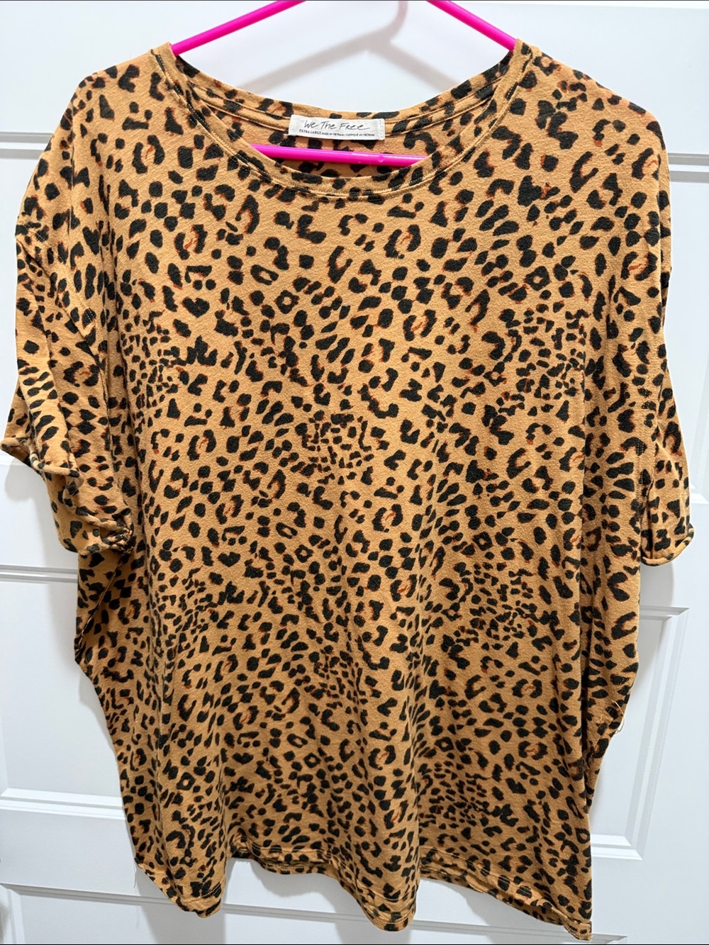 We The Free Leopard Print Short Sleeve Tee in Camel and Black